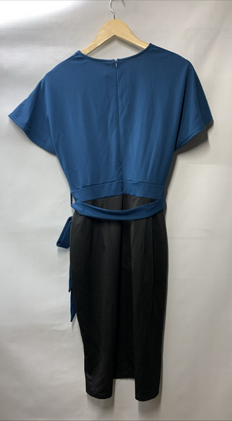 GRACE KARIN Women's Business Short Pencil Dress Size L Cocktail Party Blue/Black
