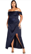 City Chic Women's Plus Size Maxi Cocktail Dress - Forbidden Love Size M/18 Navy