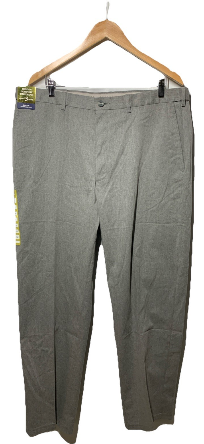 Haggar Men's Iron Free Premium Khaki Classic Fit Flat Front Pants Size 40Wx32L