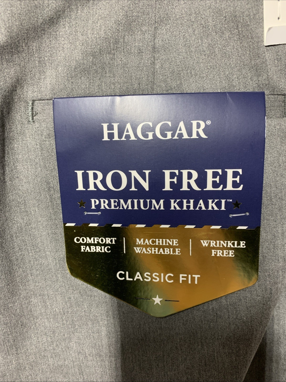 Haggar Men's Iron Free Premium Khaki Classic Fit Flat Front Pants Size 40Wx32L