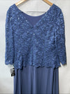 Alex Evenings Women's 3/4 Sleeve Stretch Lace Bodice Mock One Piece Gown Size 18
