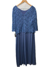Alex Evenings Women's 3/4 Sleeve Stretch Lace Bodice Mock One Piece Gown Size 18