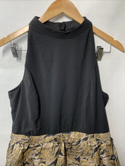 Adrianna Papell Halter Neck Cocktail Party Dress Sleeveless Black/Gold Size 4