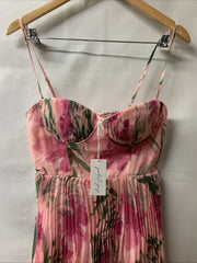 Petal And Pup Women's Achani Floral Print Pleated Mini Dress Sleeveless Size S