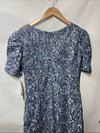 Xscape Women's Sequined Round Neck Short Sleeve Gown Formal Wedding Size 12P