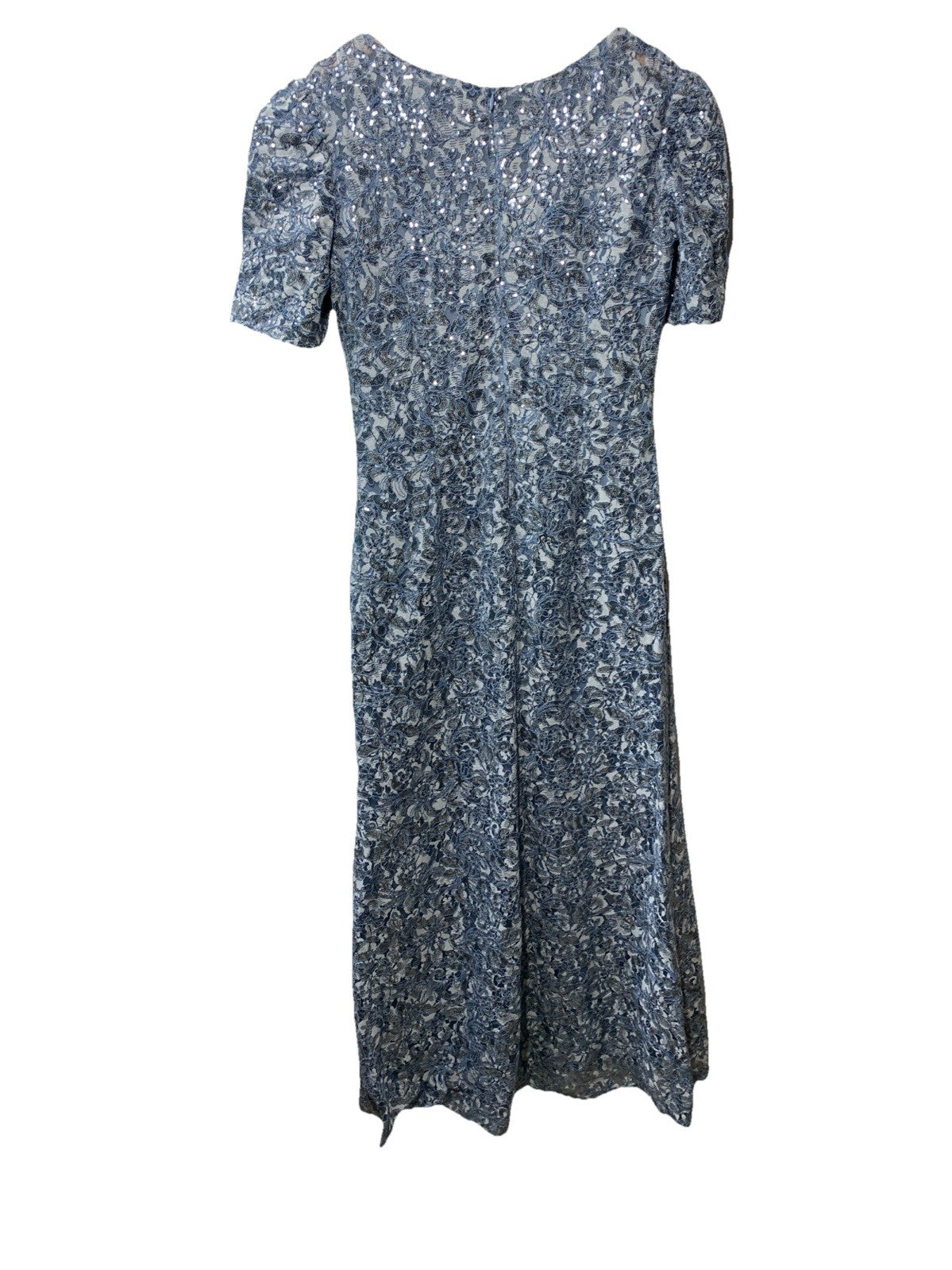 Xscape Women's Sequined Round Neck Short Sleeve Gown Formal Wedding Size 12P