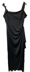 Alex Evenings Women's Draped Cold-Shoulder Evening Dress Formal Wedding Black 12