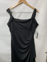 Alex Evenings Women's Draped Cold-Shoulder Evening Dress Formal Wedding Black 12