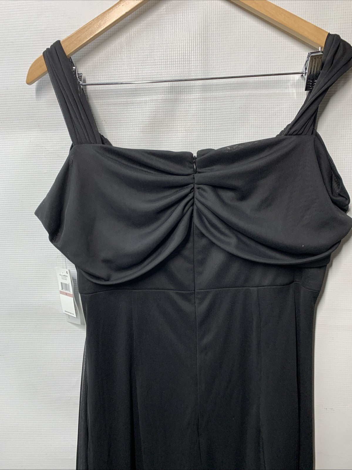 Alex Evenings Women's Draped Cold-Shoulder Evening Dress Formal Wedding Black 12