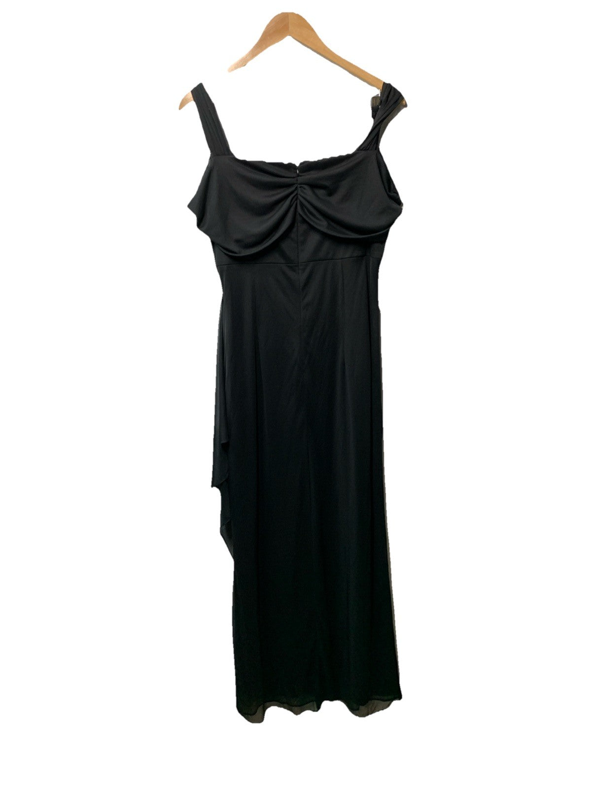 Alex Evenings Women's Draped Cold-Shoulder Evening Dress Formal Wedding Black 12