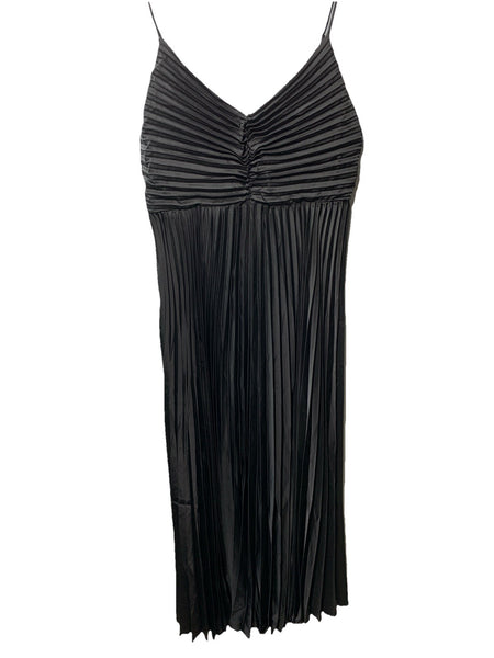 Petal & Pup Naira Pleated Maxi Dress Sleeveless V-neck Evening Wedding Black 16