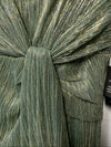 Adrianna Papell One Shoulder Pleated Draped Starburst Gown Greenslate Size 4