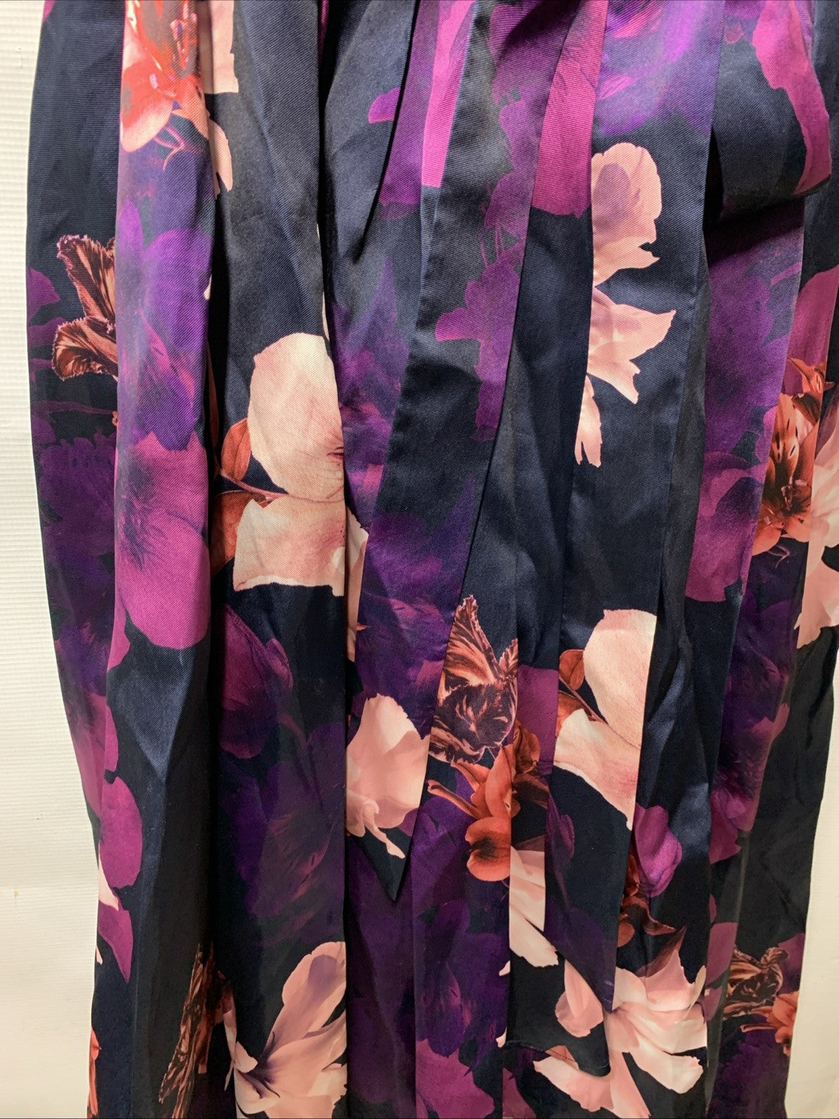 SL Fashion Women's Floral High-Low Gown with Pockets & Stretch Bodice Size 16