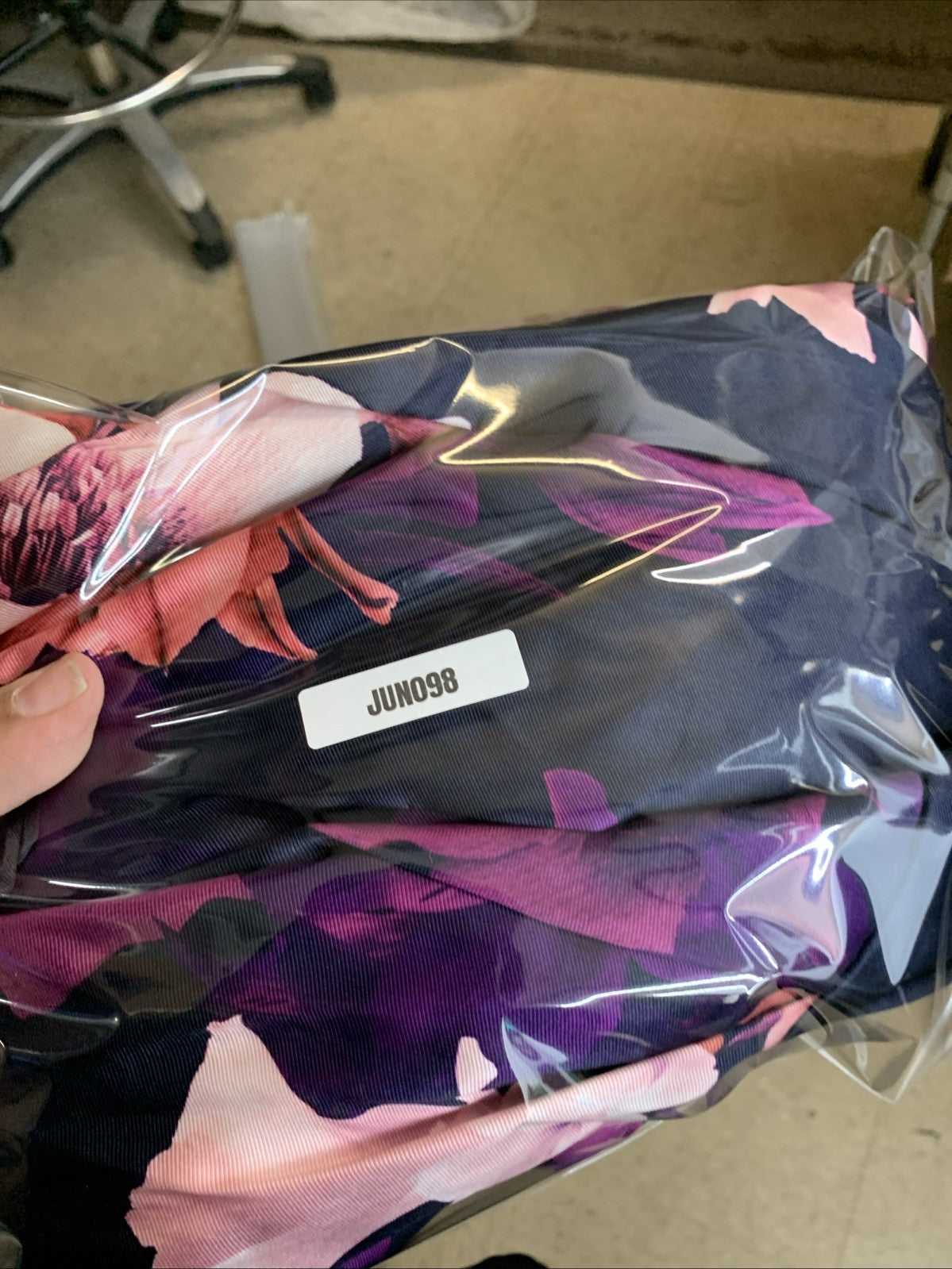 SL Fashion Women's Floral High-Low Gown with Pockets & Stretch Bodice Size 16