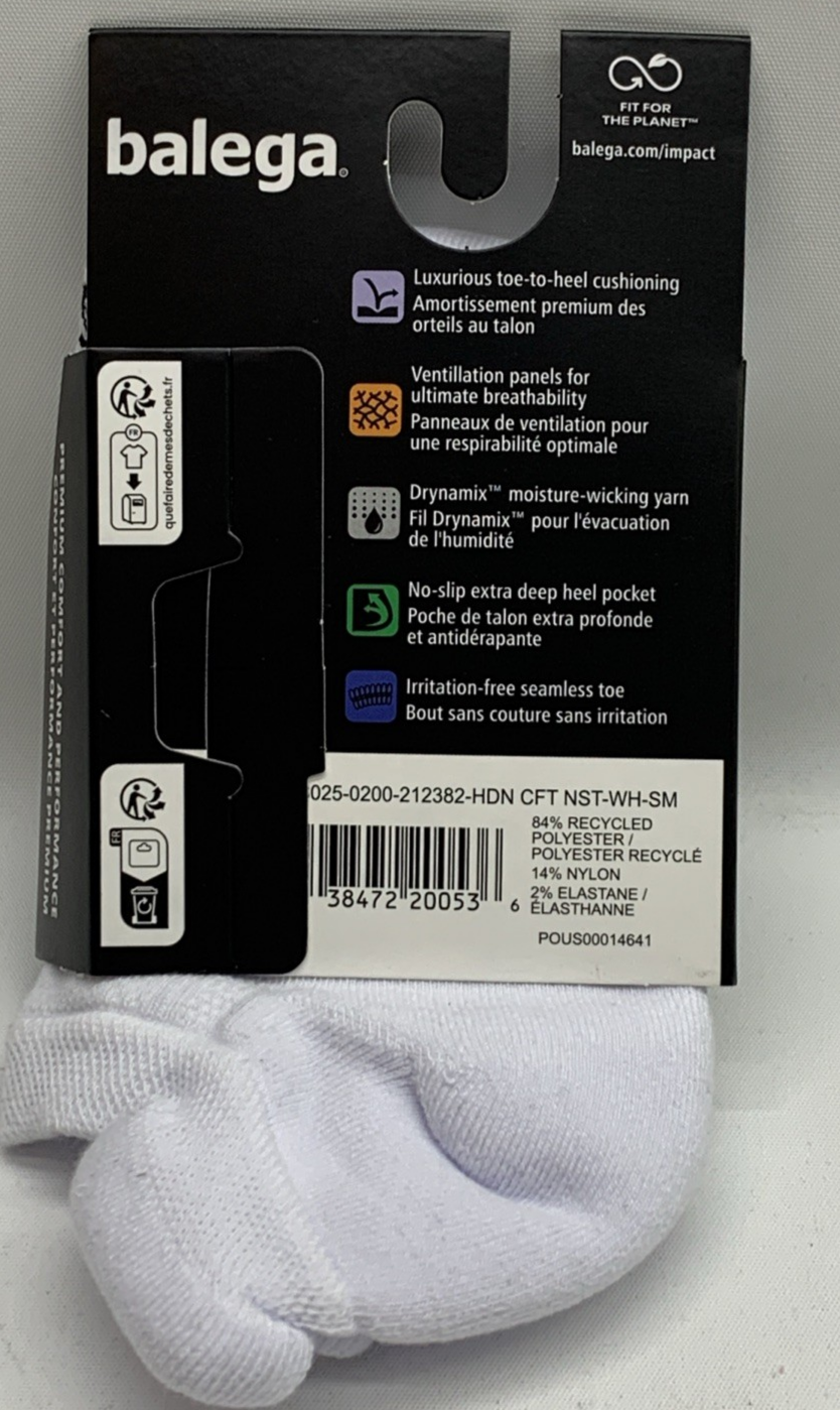 Balega Hidden Comfort Performance No Show Running Socks High Cushioning White