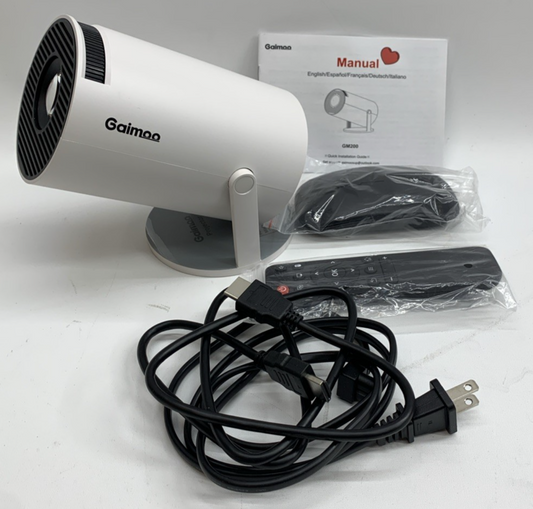 Gaimoo Home Business Cinema Theater Portable Projector WiFi Bluetooth GM200 Whit