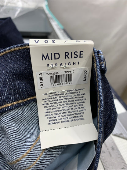 Lucky Brand Women's Dark Blue Mid Rise Straight Jeans Size 10/30A Long Pants