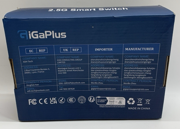 Gigaplus Smart Ethernet Switch 2.5G 10 Port High-Speed Data Transfer Open Box