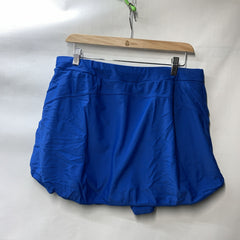 Hanna Nikole Womens Plus Size High Waisted Bathing Swim Suit Skirt Size 18W Blue