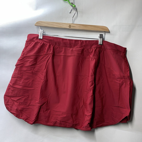 Hanna Nikole Womens Plus Size High Waisted Bathing Swim Suit Skirt Size 22W Red
