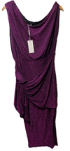Petal & Pup Womens Santiago Off Shoulder Midi Party Cocktail Dress Medium Purple