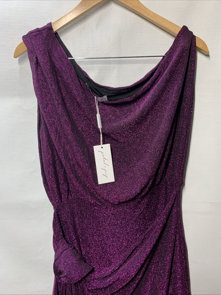Petal & Pup Womens Santiago Off Shoulder Midi Party Cocktail Dress Medium Purple