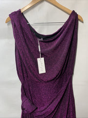 Petal & Pup Womens Santiago Off Shoulder Midi Party Cocktail Dress Medium Purple