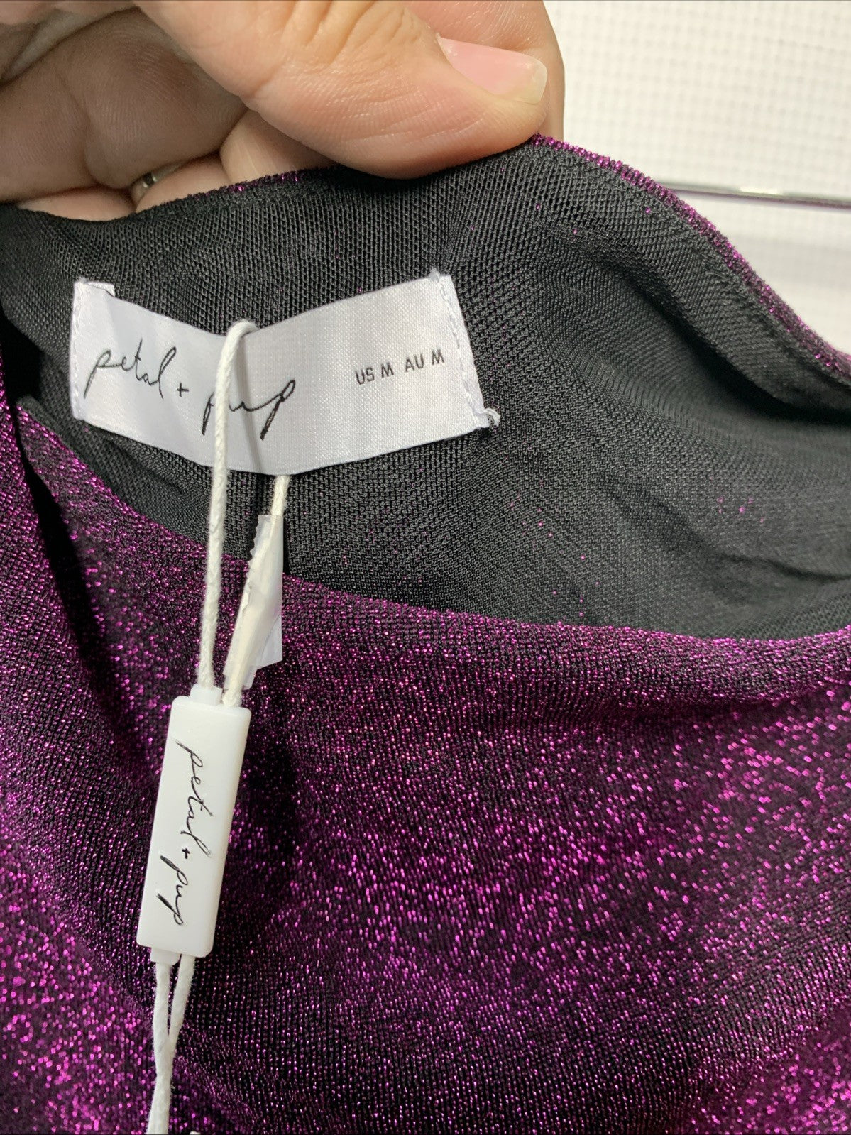 Petal & Pup Womens Santiago Off Shoulder Midi Party Cocktail Dress Medium Purple