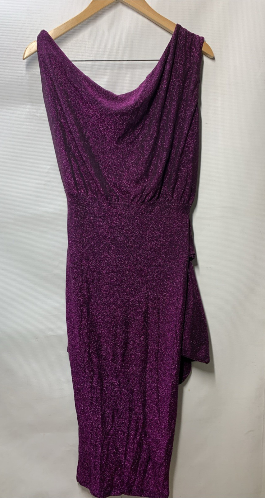 Petal & Pup Womens Santiago Off Shoulder Midi Party Cocktail Dress Medium Purple