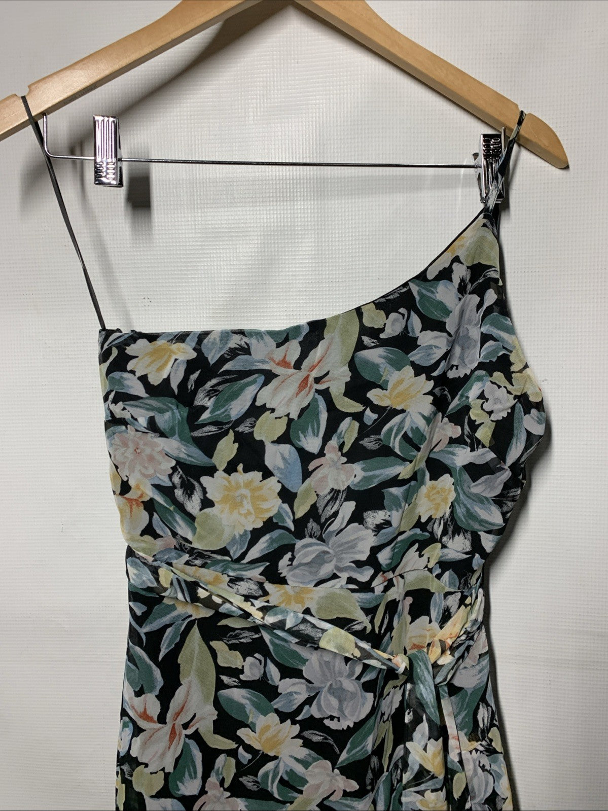 Petal & Pup Amren One Shoulder Tiered Floral Midi Dress Cocktail Party Size 4