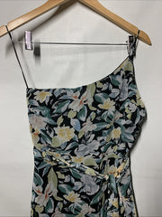 Petal & Pup Amren One Shoulder Tiered Floral Midi Dress Cocktail Party Size 4