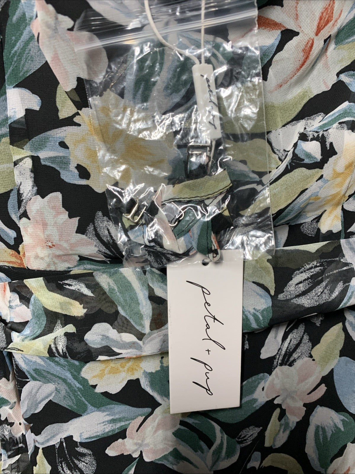 Petal & Pup Amren One Shoulder Tiered Floral Midi Dress Cocktail Party Size 4