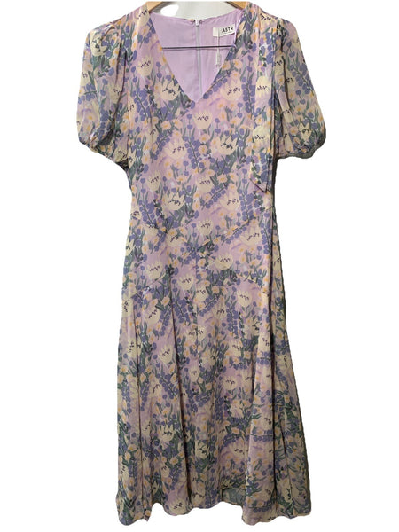 ASTR The Label Women's Jannika Dress Floral Cocktail Evening Short Sleeve Small