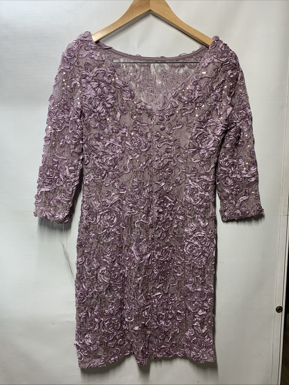 Alex Evenings Women Dress Floral Lace Sequin Occasion Party Cocktail 6P Wisteria