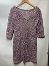 Alex Evenings Women Dress Floral Lace Sequin Occasion Party Cocktail 6P Wisteria