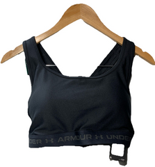 Under Armour Women's Plus Size Crossback Mid Impact Sports Bra Black Size 1X