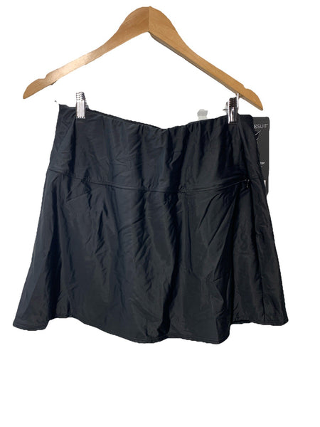 Miraclesuit Women's Fit and Flair Swim Skirt Tummy Control Bathing Size 10 Black