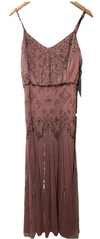 Adrianna Papell Women's Long Beaded Blouson Gown Cocktail Sleeveless Size 4