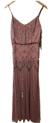 Adrianna Papell Women's Long Beaded Blouson Gown Cocktail Sleeveless Size 4