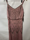 Adrianna Papell Women's Long Beaded Blouson Gown Cocktail Sleeveless Size 4
