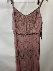 Adrianna Papell Women's Long Beaded Blouson Gown Cocktail Sleeveless Size 4