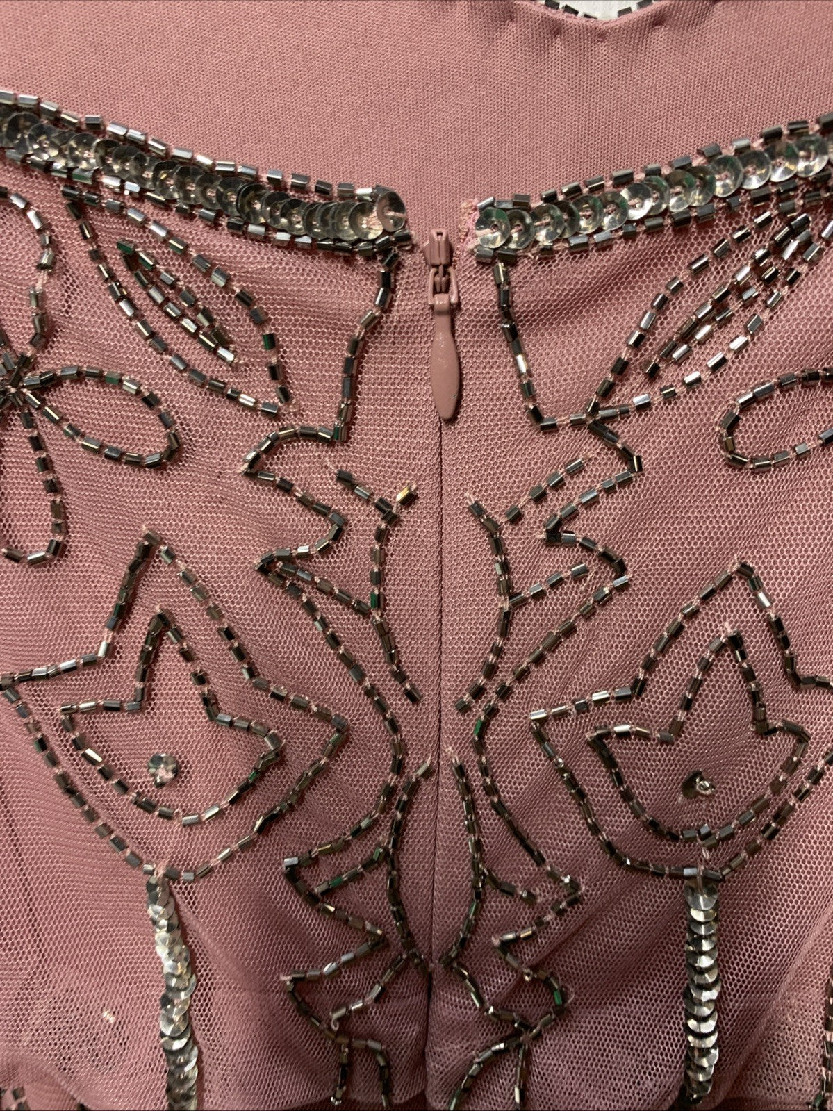 Adrianna Papell Women's Long Beaded Blouson Gown Cocktail Sleeveless Size 4