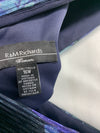 R&M Richards Long Crinkle Pleated Floral Dress Sleeveless 16W Navy/Periwinkle