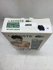 Lacoste Cotton Stretch Boxer Brief Underwear Soft Touch Breathable Size M 3 PACK