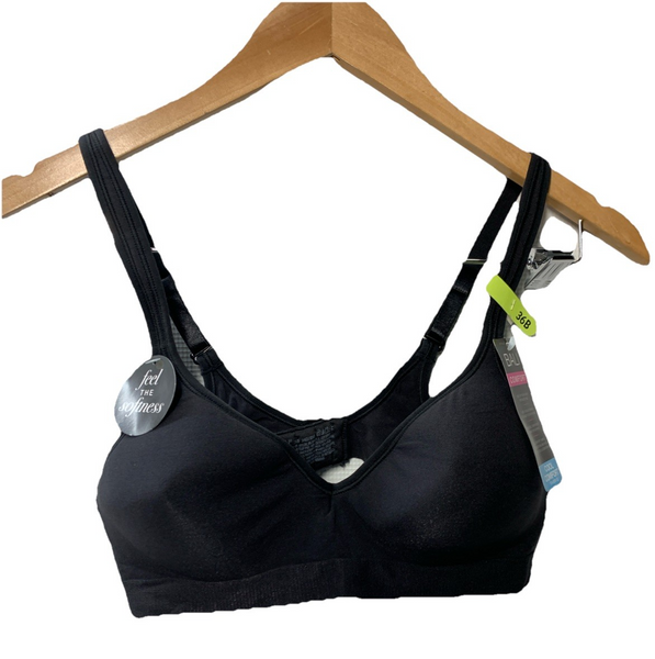 Bali Comfort Revolution Bra Wireless Smoothing Shaping No-slip Strap 36B Black