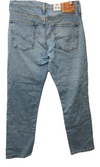 Levi's 514 Straight Jeans Gray Denim Stretch Logo Button Men's Distressed 32x29