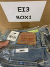 Levi's 514 Straight Jeans Gray Denim Stretch Logo Button Men's Distressed 32x29