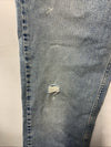 Levi's 514 Straight Jeans Gray Denim Stretch Logo Button Men's Distressed 32x29