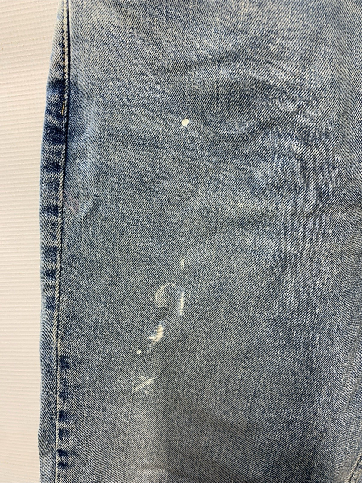 Levi's 514 Straight Jeans Gray Denim Stretch Logo Button Men's Distressed 32x29