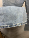 Levi's 514 Straight Jeans Gray Denim Stretch Logo Button Men's Distressed 32x29